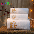 Roupa de cama / 5 estrelas Quality white India cotton towel set